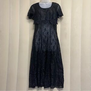 Vintage Joni Blair Women’s Dress Size 3 Sheer Lace Corset Back Whimsigoth Fairy